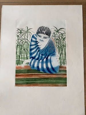 Paul Elshout - Vrouw in Blauw. kopen? Bied vanaf 25!