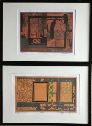 Christiaan Paul Damste - Moyland & Muur | 2 kleurenlitho's - ingelijst kopen? Bied vanaf 49!