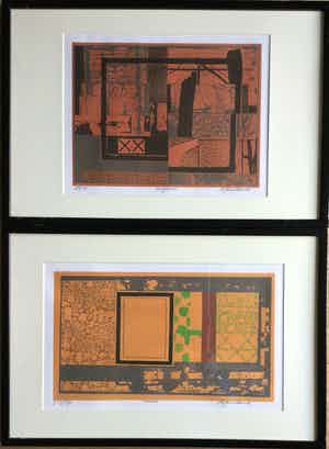 Christiaan Paul Damste - Moyland & Muur | 2 kleurenlitho's - ingelijst verkocht voor € 49!