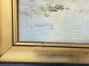 Hermanus Cornelis Hokken - Een traditioneel Nederlands plattelandsgezicht kopen? Bied vanaf 50!