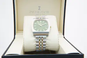 82- Vintage Jacob Zech "TV-model" polshorloge - Green sunray dial - Automaat kopen? Bied vanaf 285!