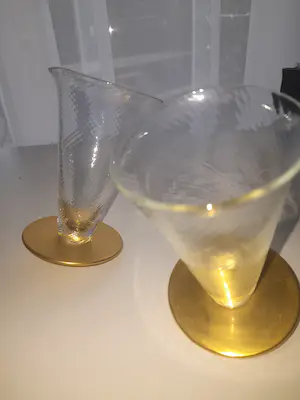 Borek Sipek - 2 Borek Sipek/David Palterer kristallen tuimel glaasjes, verguld zilver. Ajeto kopen? Bied vanaf 125!