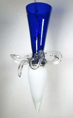 Borek Sipek - Grote gesigneerde mondgeblazen hanglamp voor Ajeto verkocht voor € 500!