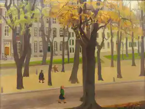 Mies Callenfels-Carsten - Schilderij Olieverf op Doek DE LANGE VOORHOUT uit 1954 verkocht voor € 2000!