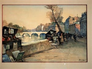 Niet of onleesbaar gesigneerd - Omstreeks 1920 - Aquarel "Parijs -ochtend aan de Quai de Montebello" gesigneerd kopen? Bied vanaf 10!