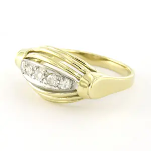 14k gouden ring met single cut geslepen diamant tot. 0.15ct – F/G - VS/SI kopen? Bied vanaf 425!