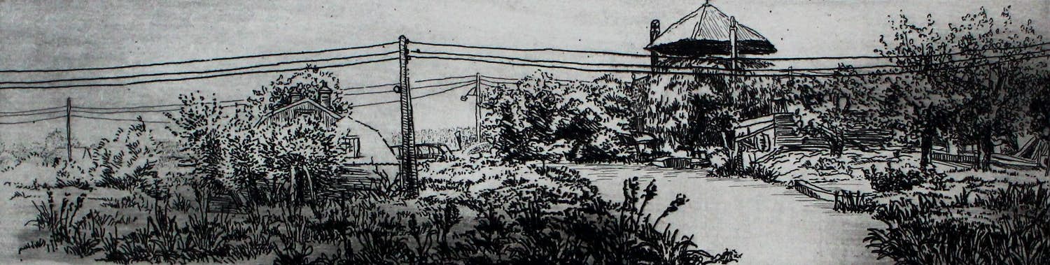 Gerard van Rooy - ets: Bij de Vecht (Oud Zuilen) - 1972 verkocht voor € 50!