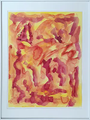 Jan de Beus - "Maak mijn nacht rood" - Aquarel (Ingelijst) kopen? Bied vanaf 95!
