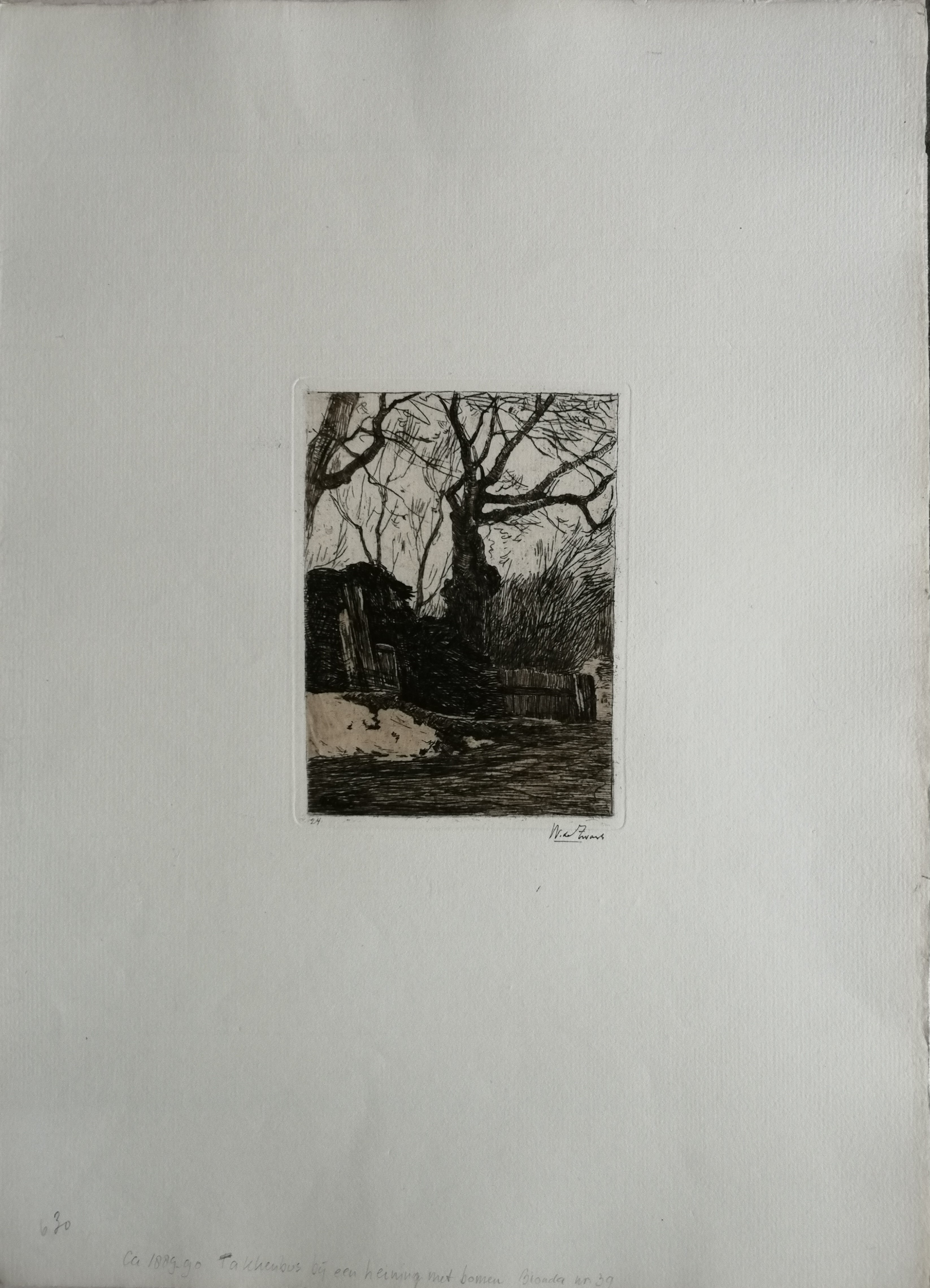 Willem de Zwart - Takkenbos bij een heining met bomen kopen? Bied vanaf 30!