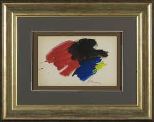 Eugene Brands - Gouache, Zonder titel - Ingelijst verkocht voor € 1!