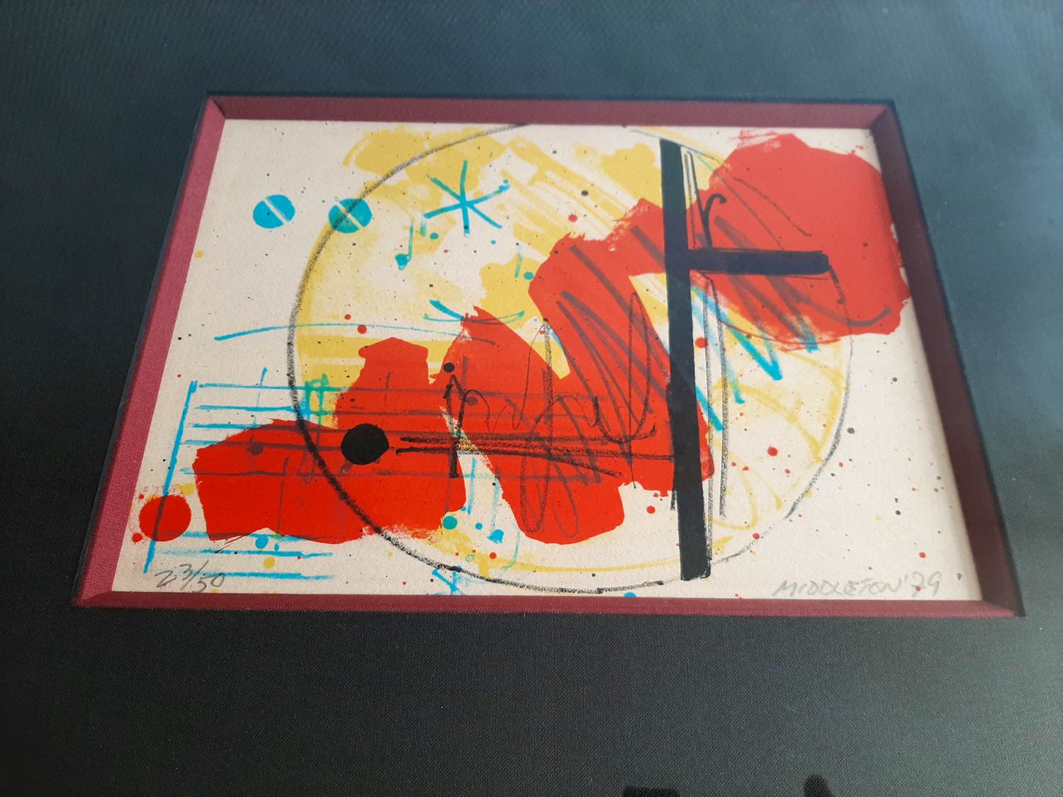 Sam Middleton - Litho, Titel, : Jazz II - Ingelijst. verkocht voor € 70!