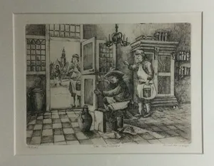 Anko C. Wieringa - De Schilder | ets - ingelijst kopen? Bied vanaf 19!