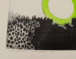 Peter Oosterbos - in kleine oplage gemaakte Ets & aquatint "groene Sirkel" - 1975 - gesigneerd kopen? Bied vanaf 38!
