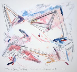 Peter John Voormeij - Aquarel met acryltekening, Zonder titel kopen? Bied vanaf 1!