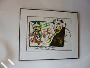 Herman Brood - Zeefdruk, uit 1998, Titel, "Paddo 's". verkocht voor € 150!