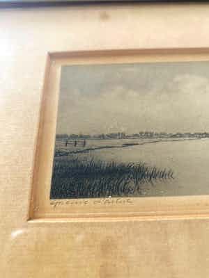Dirk Harting - Landschap met water verkocht voor € 25!