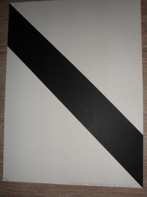 Marry Teeuwen-de Jong - Wit vierkant, diagonaal gedeeld - Gesigneerde zeefdruk kopen? Bied vanaf 10!