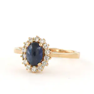 18k gouden ring met saffier en briljant geslepen diamant tot. 0.24ct kopen? Bied vanaf 650!