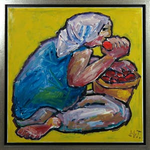 Martin van Wordragen - Gemengde techniek op doek, Oogst tijd - Ingelijst (Groot) kopen? Bied vanaf 200!