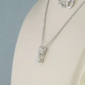 14k wit gouden collier met solitair hanger met briljant geslepen diamant 0.09ct kopen? Bied vanaf 200!