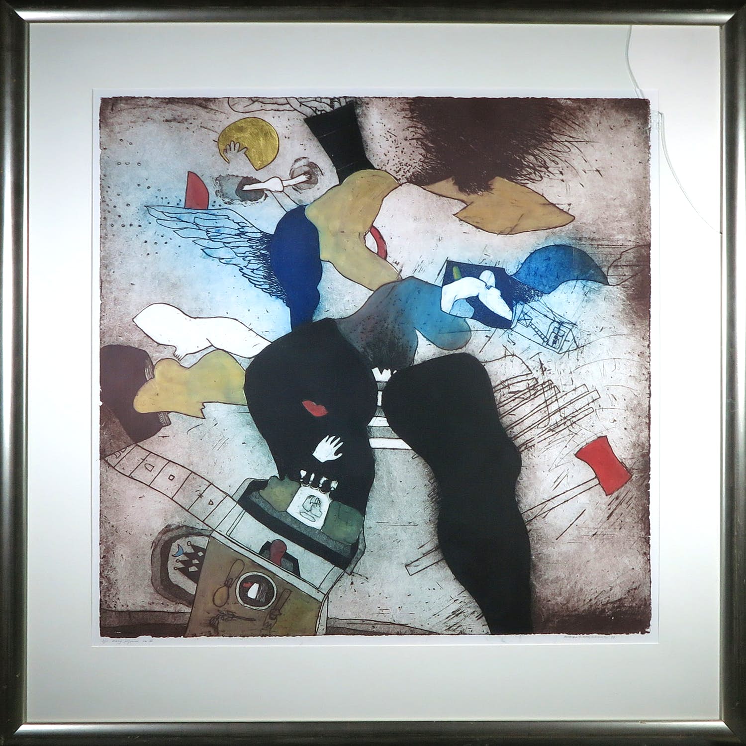 Michel van Overbeeke - Kleurenets, Mary Poppins - Ingelijst (Zeer groot) verkocht voor € 1!