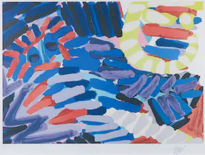 Karel Appel - Litho, Fantastic Animal with Sunshine Head - Ingelijst kopen? Bied vanaf 1!