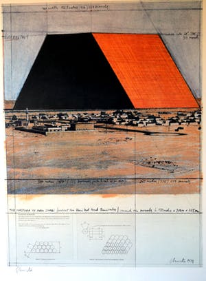 Christo - MASTABA- offset op gehamerd karton-handgesigneerd 100x70 cm kopen? Bied vanaf 320!