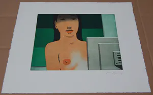 Johannes Hüppi - Vor dem Bildschirm II - Aquatinta Farbradierung 2003, signiert kopen? Bied vanaf 100!