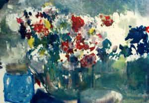 Kees Verwey - Ets/aquatint - bloemstilleven verkocht voor € 125!