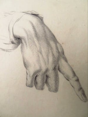 Niet of onleesbaar gesigneerd - Antieke studietekeningen van hand en voet kopen? Bied vanaf 1!