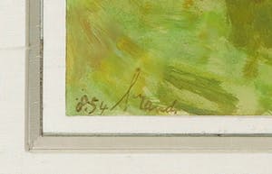 Eugene Brands - Gouache, White village - Ingelijst kopen? Bied vanaf 2200!