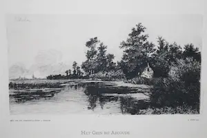 Elias Stark - Het Gein bij Abcoude, 1888 - ets kopen? Bied vanaf 45!