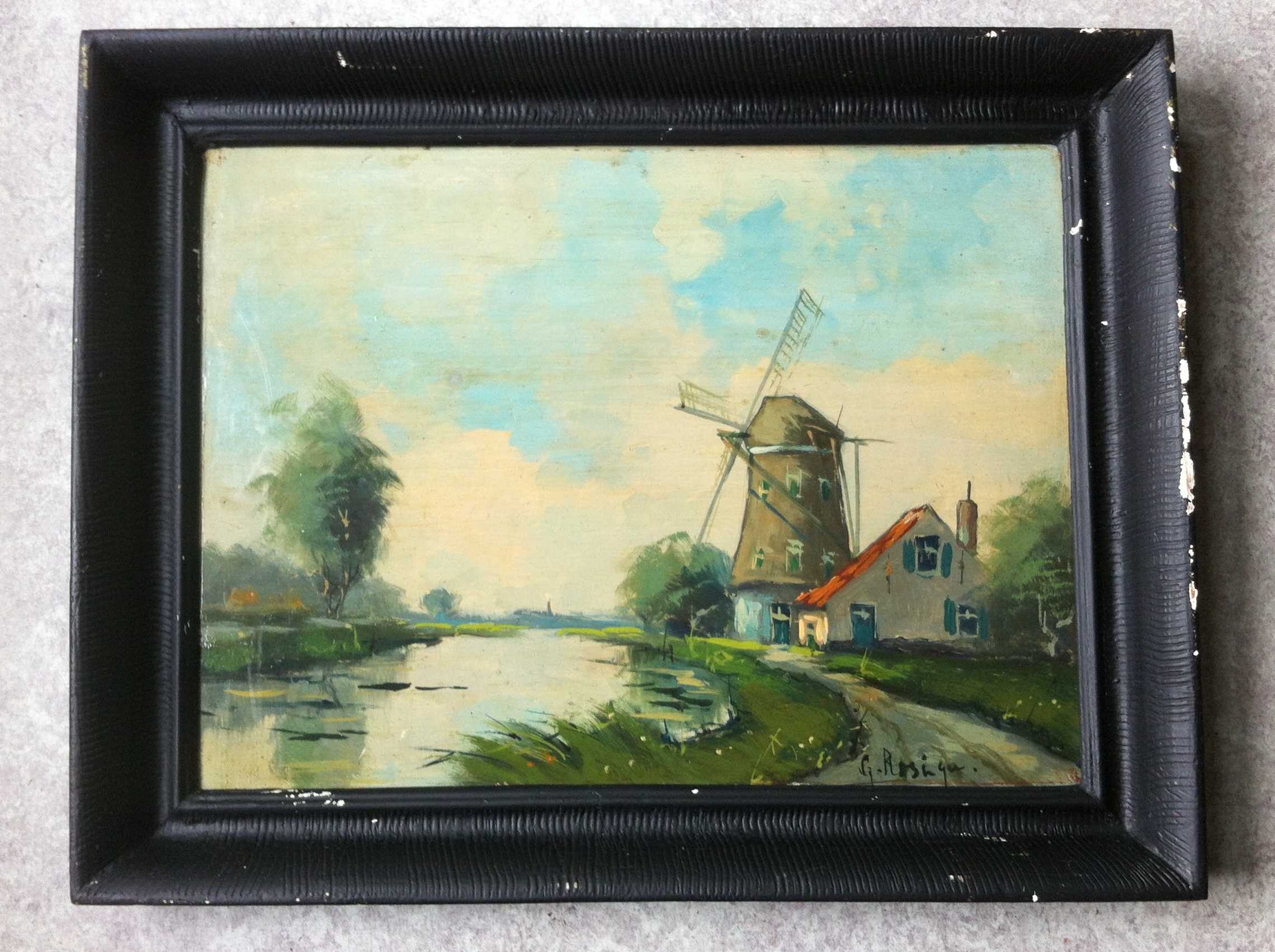 Gerardus Marcellus Rosinga - Waterlandschap met molen kopen? Bied vanaf 35!