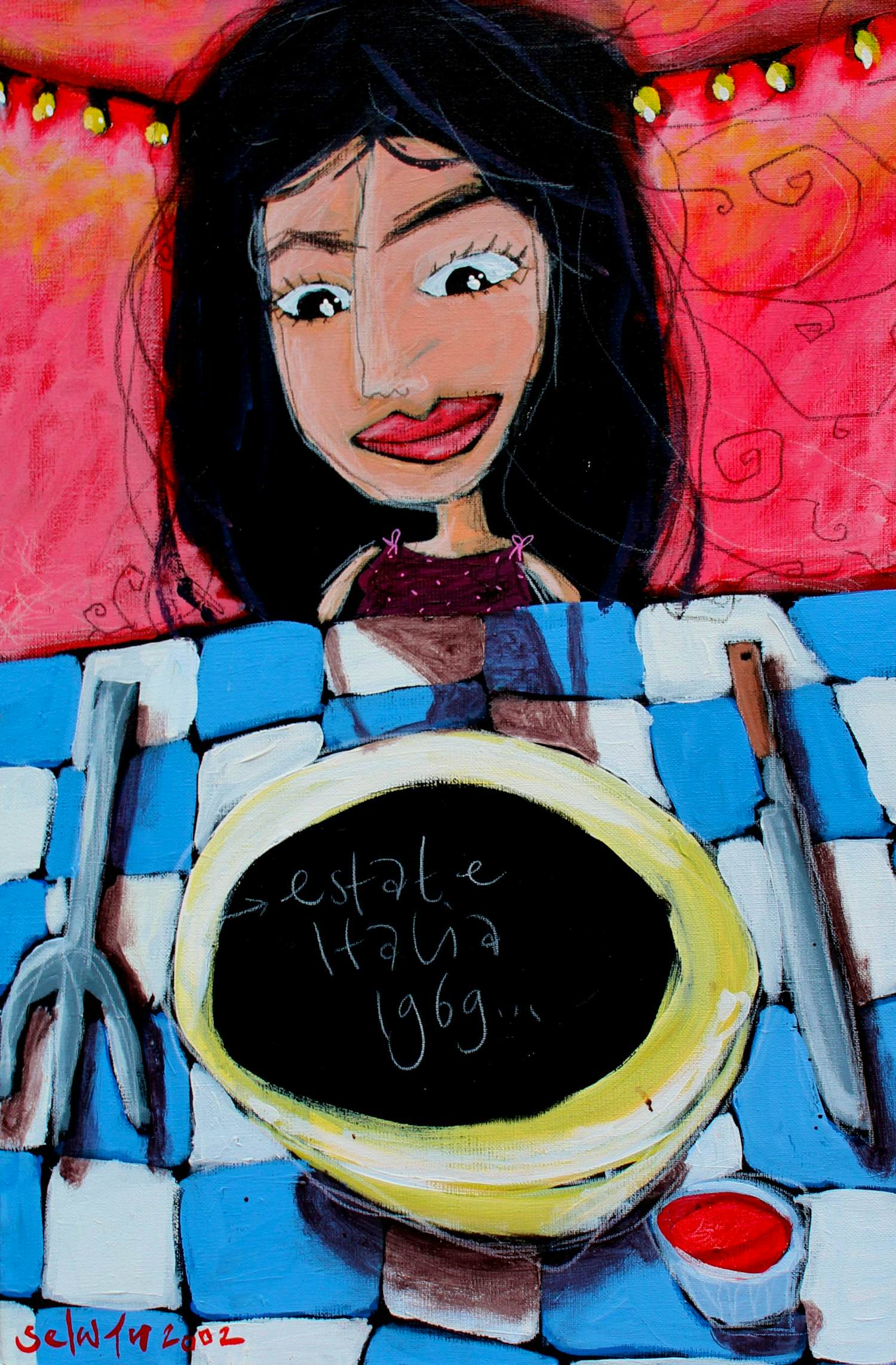 Selwyn Senatori - Acryl verf op doek: Estata Italia 1969 - 2002 kopen? Bied vanaf 395!