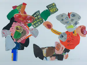 Jurjen de Haan - Collage van tekeningen, Zonder titel - Ingelijst (Groot) kopen? Bied vanaf 150!