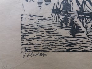 Jac. de Beer - Houtsnede "Volendam - Haven-" kopen? Bied vanaf 11!