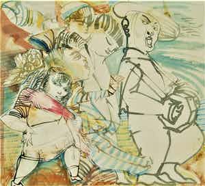 Theo Daamen - Collage van diverse inktfiguren verkocht voor € 50!