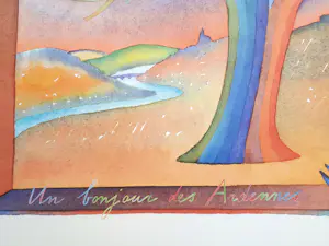 Jean Michel Folon - Reizen in een koffer, Een groet uit de Ardennen, Offsetlithografie kopen? Bied vanaf 80!