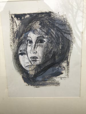 Niet of onleesbaar gesigneerd - G. de Fleurquin - Portret meisjes kopen? Bied vanaf 1!