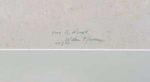 Willem Hussem - Gouache op papier, Zonder titel, Voor K. Wouda - Ingelijst kopen? Bied vanaf 100!