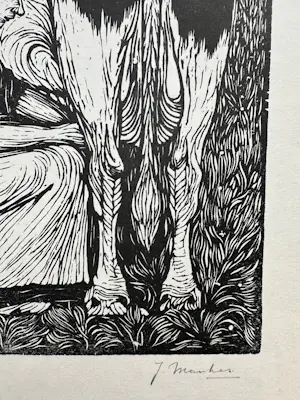 Jan Mankes - Houtsnede Koemelkster kopen? Bied vanaf 200!