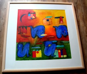 Susan Schildkamp - Gemengde techniek op papier: Draadloos verbonden - 1994 kopen? Bied vanaf 95!