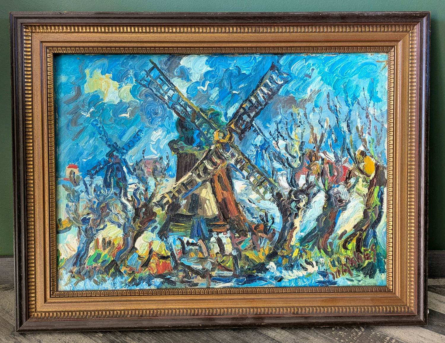 Jan Makkes - Windmolen in expressief landschap verkocht voor € 150!