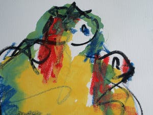 Anton Heyboer - Pastel & acryl, Moeder en kind – ca. 1985 – 70 x 50 cm kopen? Bied vanaf 1!