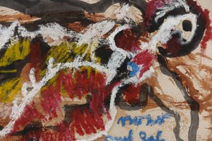 Anton Heyboer - Gemengde techniek op papier, Vrouw met zalm - Ingelijst kopen? Bied vanaf 300!