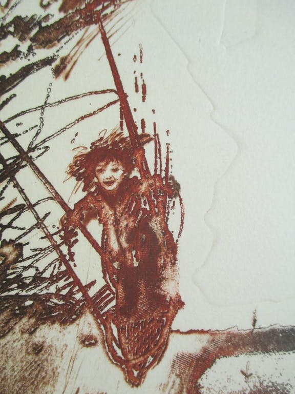 Ladislav Kuklik -  grote ets, "Onderbroken droom" 1983 kopen? Bied vanaf 35!