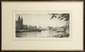 Maarten Langbroek - Ets, Amsterdam Prins Hendrikkade kopen? Bied vanaf 35!