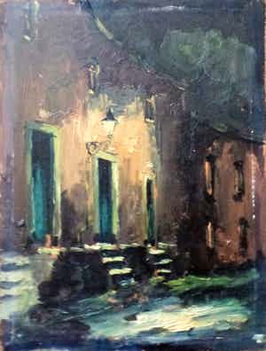 Pie Wilhelmus - Maastricht Abtstraat - Olieverf verkocht voor € 10!