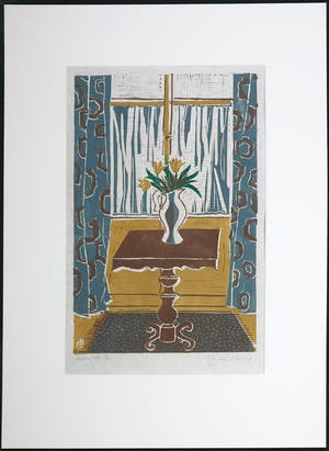 Jeanne Bieruma Oosting - Linosnede, Stilleven kopen? Bied vanaf 70!