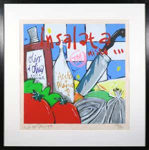 Selwyn Senatori - Zeefdruk, Insalata mista - Ingelijst verkocht voor € 120!